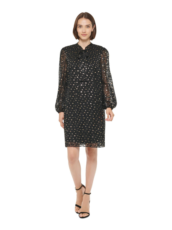 DKNY Women's Pleated Short Mini Dress Black Size 8