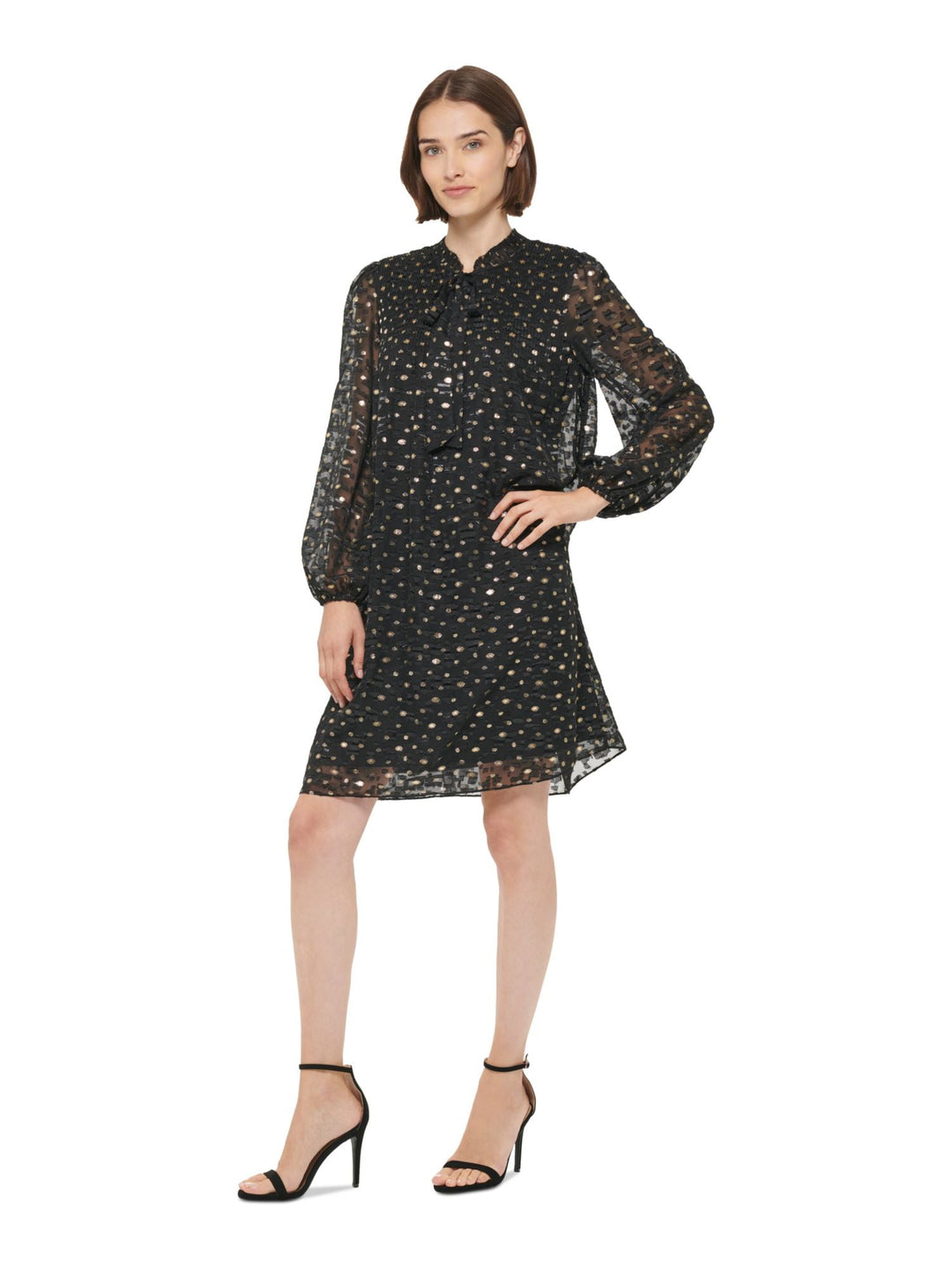 DKNY Women's Pleated Short Mini Dress Black Size 8
