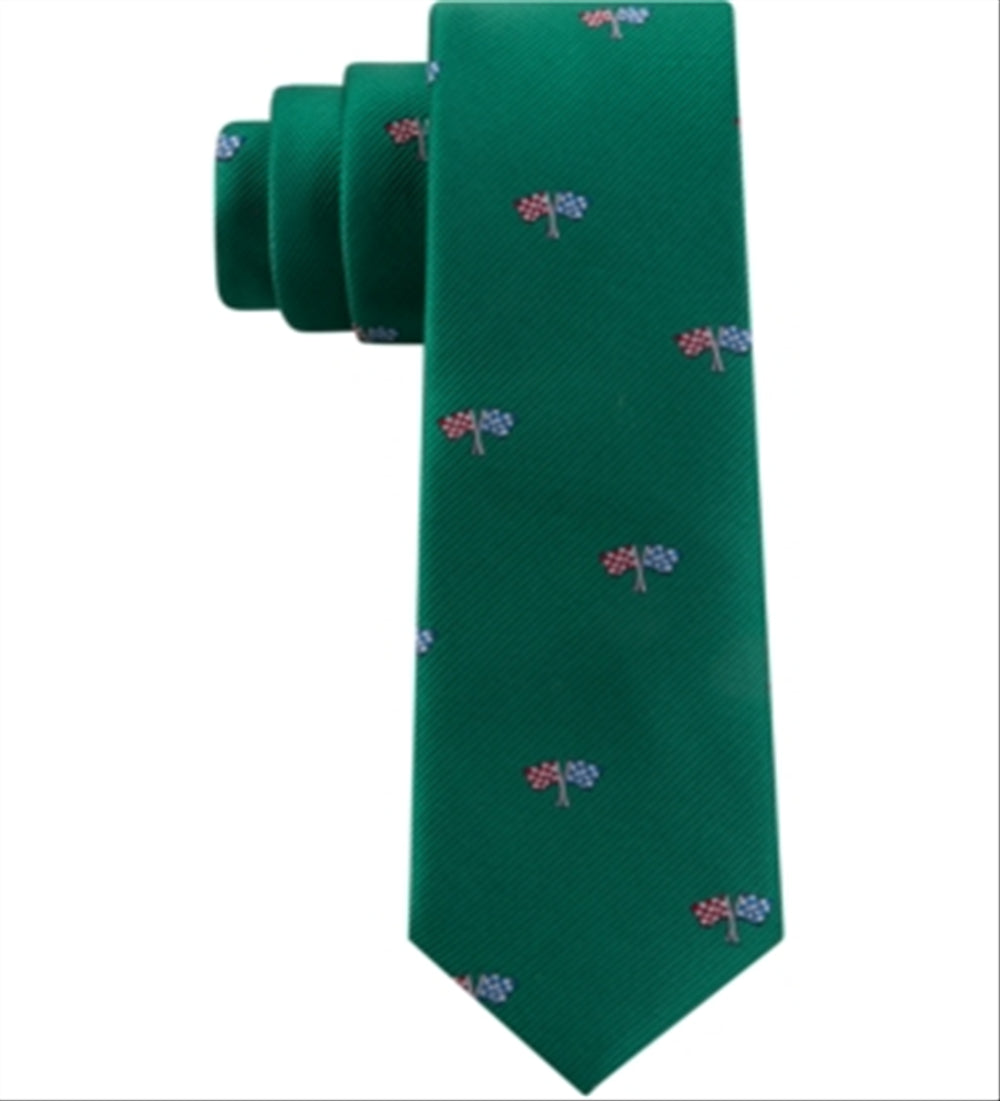 Tommy Hilfiger Toddler & Little Boys Racing Silk Tie Green One Size