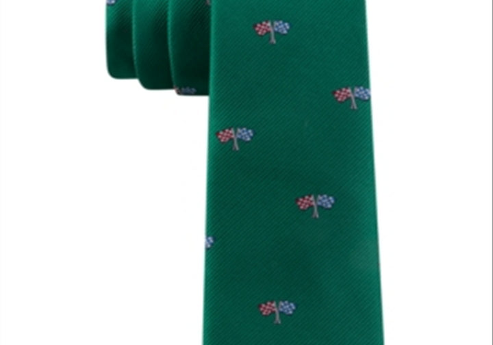 Tommy Hilfiger Toddler & Little Boys Racing Silk Tie Green One Size