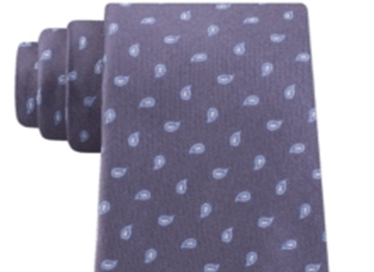 Michael Kors Men's Paisley Slim Neck Tie Gray Size Regular