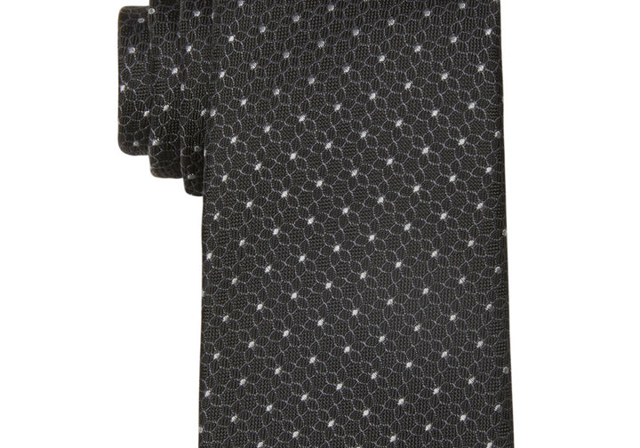 Calvin Klein Men’s Flower Dot Tie Gray One Size