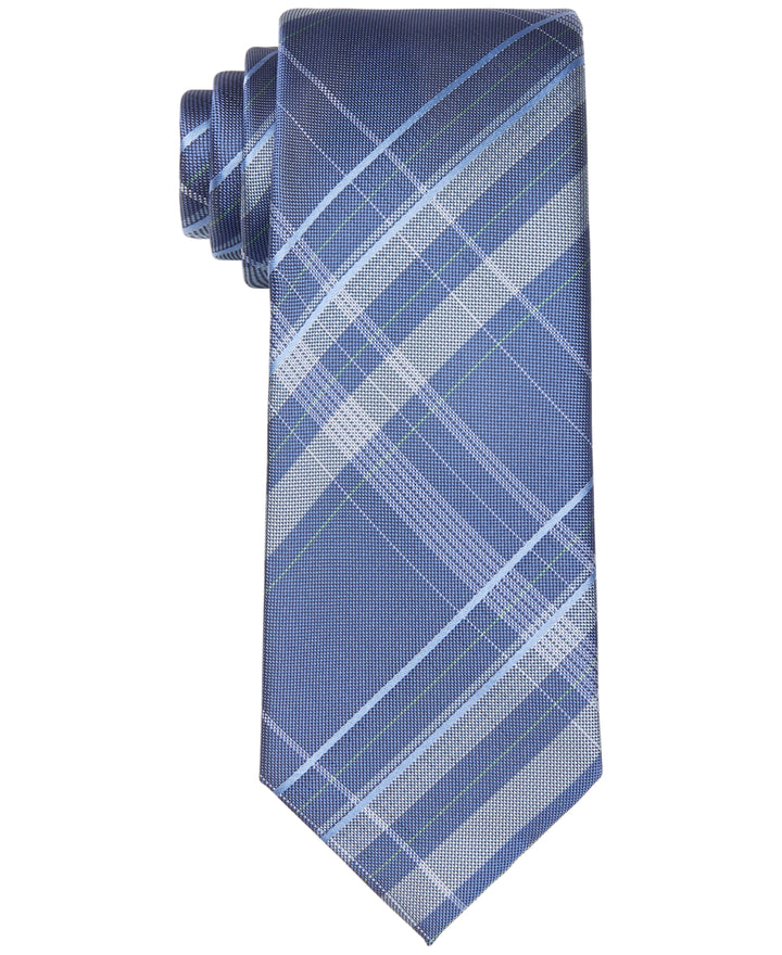 Calvin Klein Men's Pinpoint Grid Tie Blue One Size