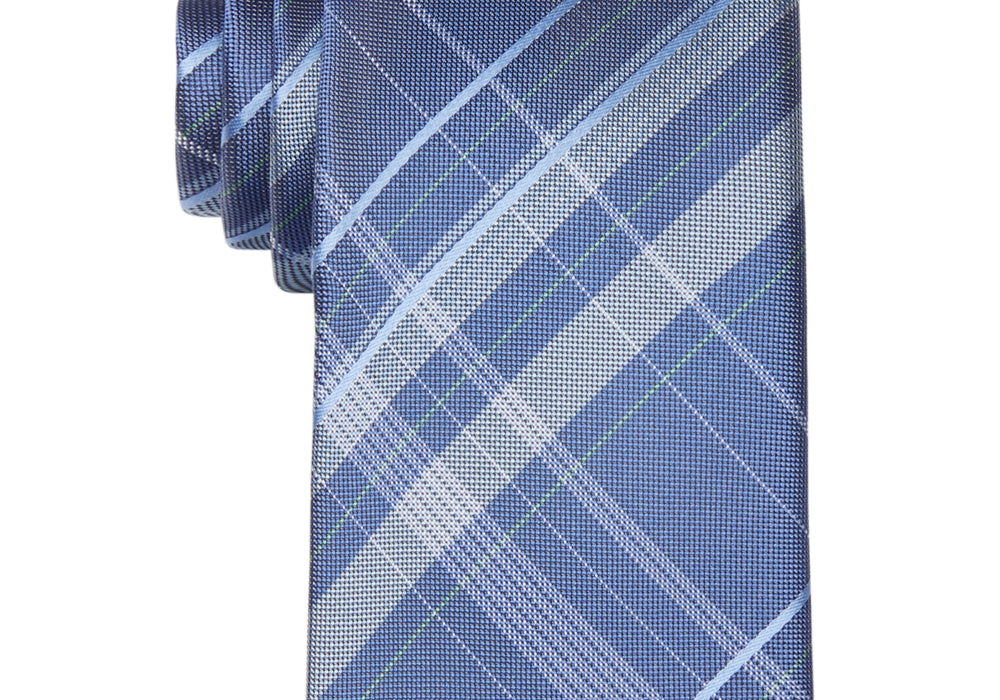 Calvin Klein Men's Pinpoint Grid Tie Blue One Size