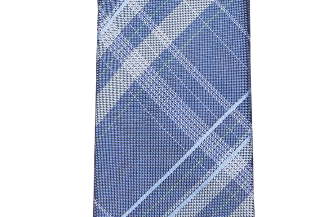 Calvin Klein Men's Pinpoint Grid Tie Blue One Size