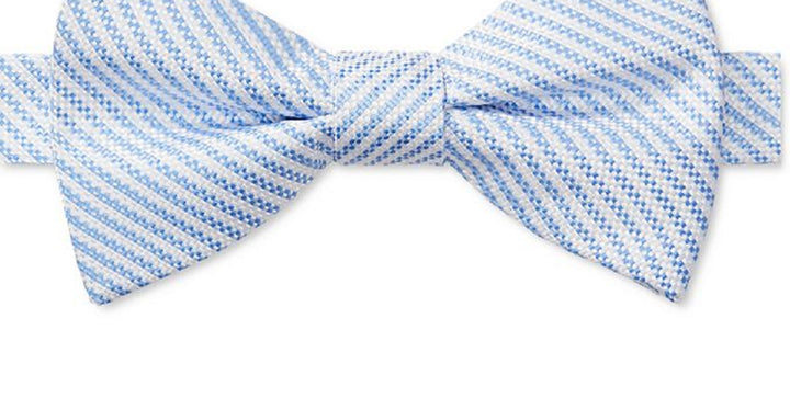 Tommy Hilfiger Men's Pre Tied Oxford Fine Stripe Bow Tie Blue Size Regular