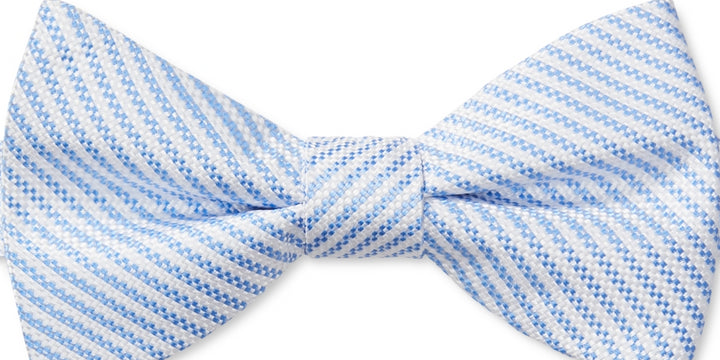 Tommy Hilfiger Men's Pre Tied Oxford Fine Stripe Bow Tie Blue Size Regular