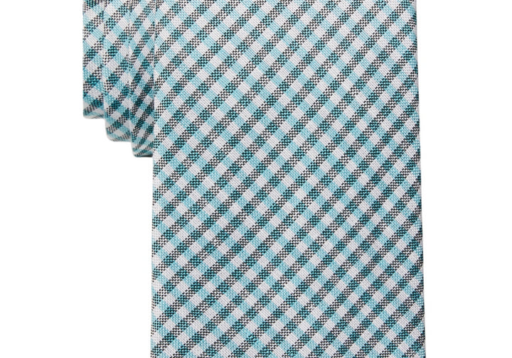 Tommy Hilfiger Men's Seasonal Gingham Tie Blue One Size