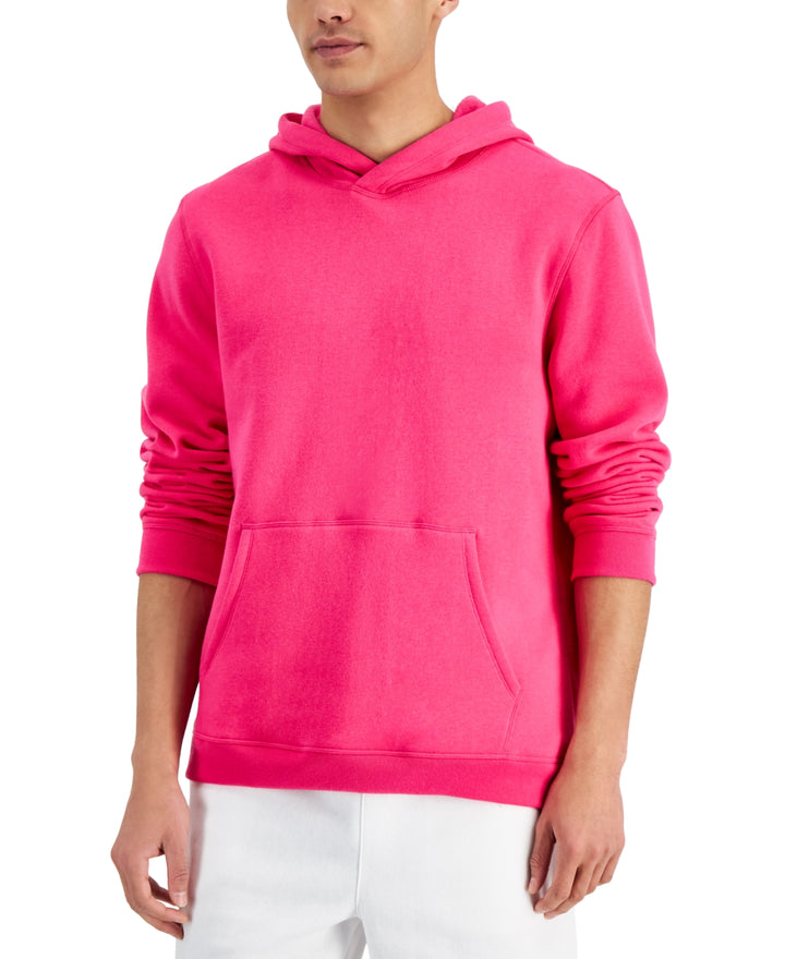ID Ideology Men's Solid Fleece Hoodie Pink Size Large