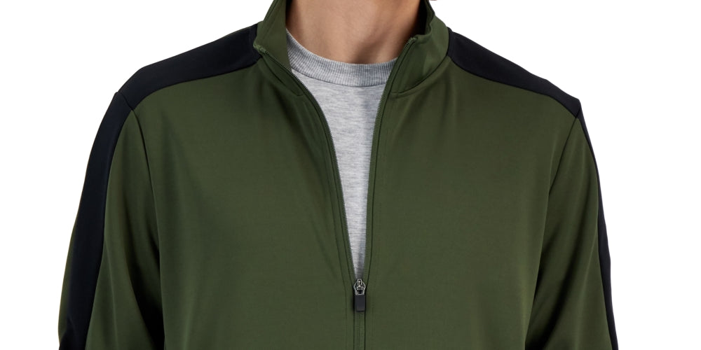 ID Ideology Men's Regular Fit Moisture Wicking Knit Jacket Green Size XX-Large