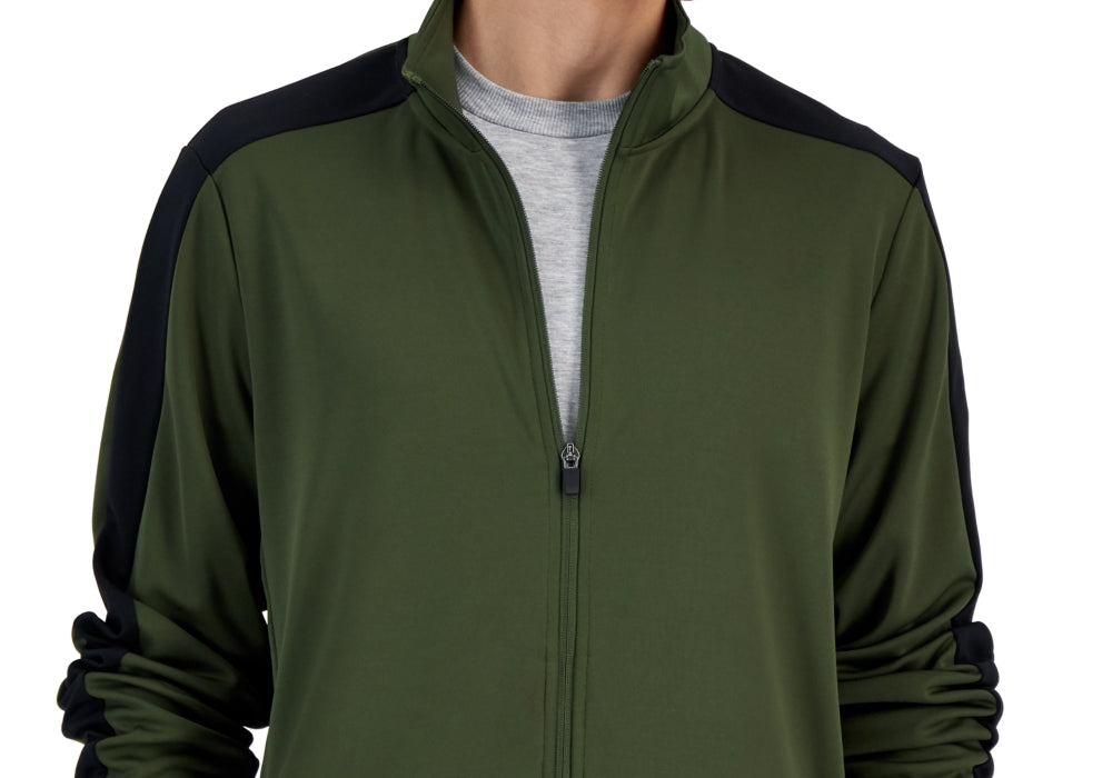 Id Ideology Men's Regular-Fit Moisture-Wicking Knit Jacket Green Size 3XLT