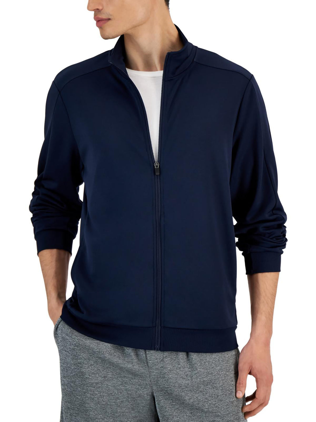 ID Ideology Men's Regular Fit Moisture Wicking Knit Jacket Blue Size XXX-Large