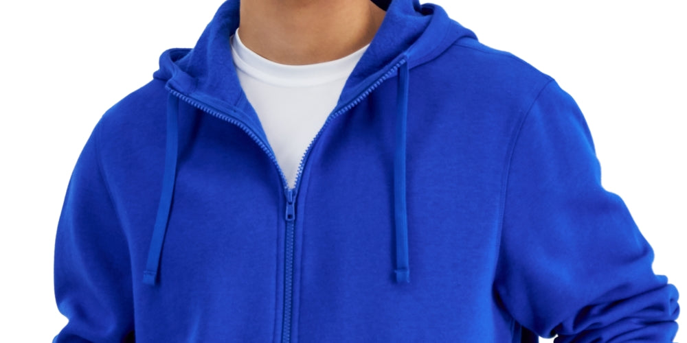 ID Ideology Men's Regular Fit Solid Full Zip Hoodie Blue Size Medium