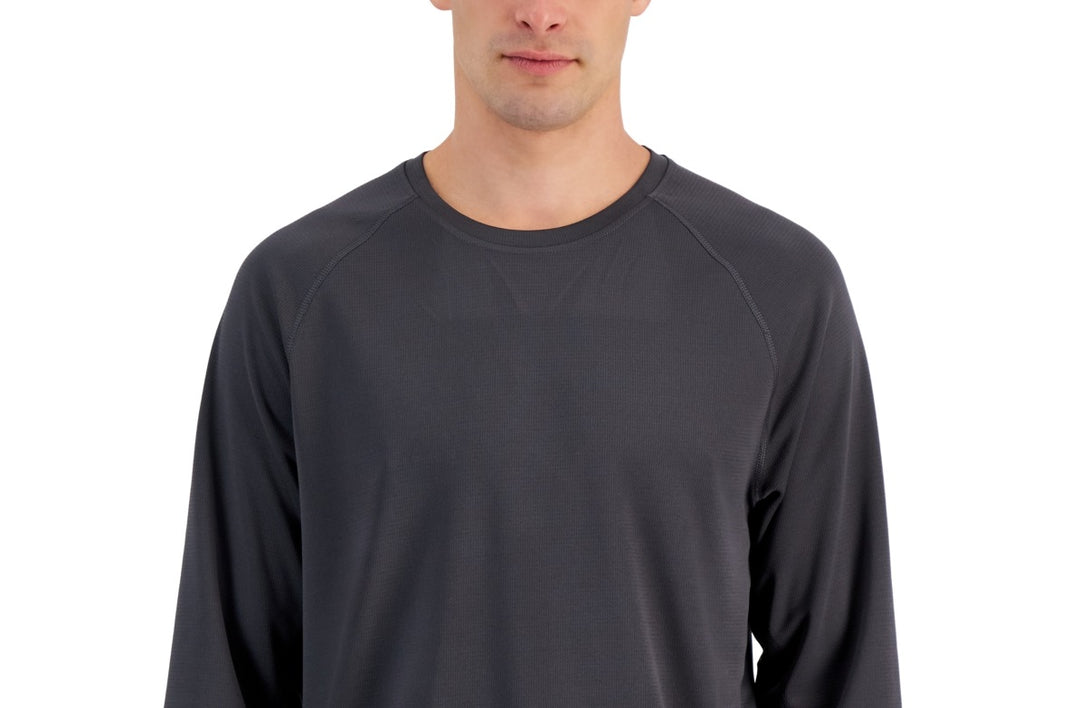 ID Ideology Men's Rapidry Moisture Wicking Mesh Raglan Sleeve T Shirt Gray Size Large