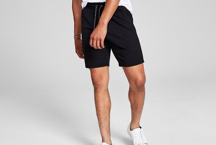 And Now This Men's Classic Fit French Terry Shorts Black Size X-Large