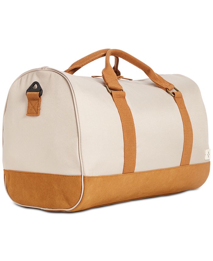 Sun + Stone Men's Canvas Convertible Duffle Bag Beige Size Regular