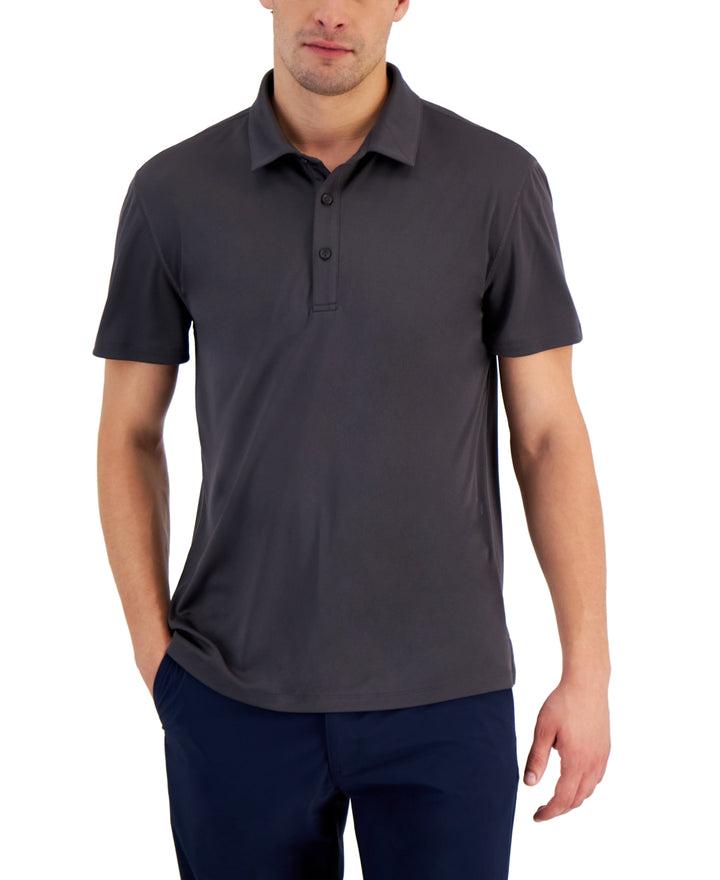 ID Ideology Men's Interlock Performance Polo Shirt Gray Size Medium