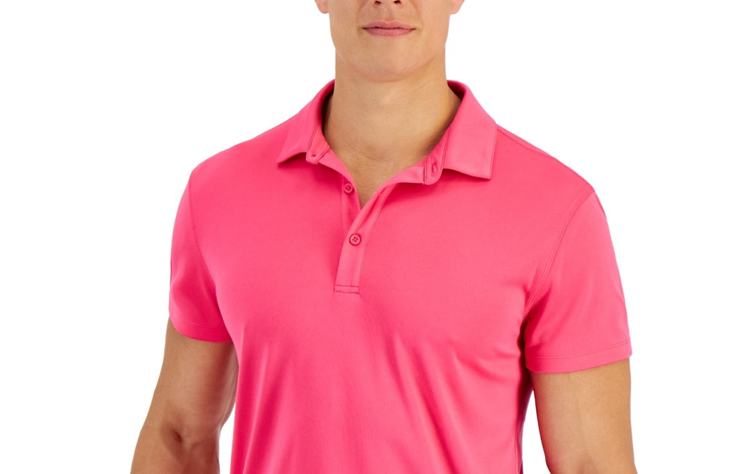 ID Ideology Men's Interlock Performance Polo Shirt Pink Size XX-Large