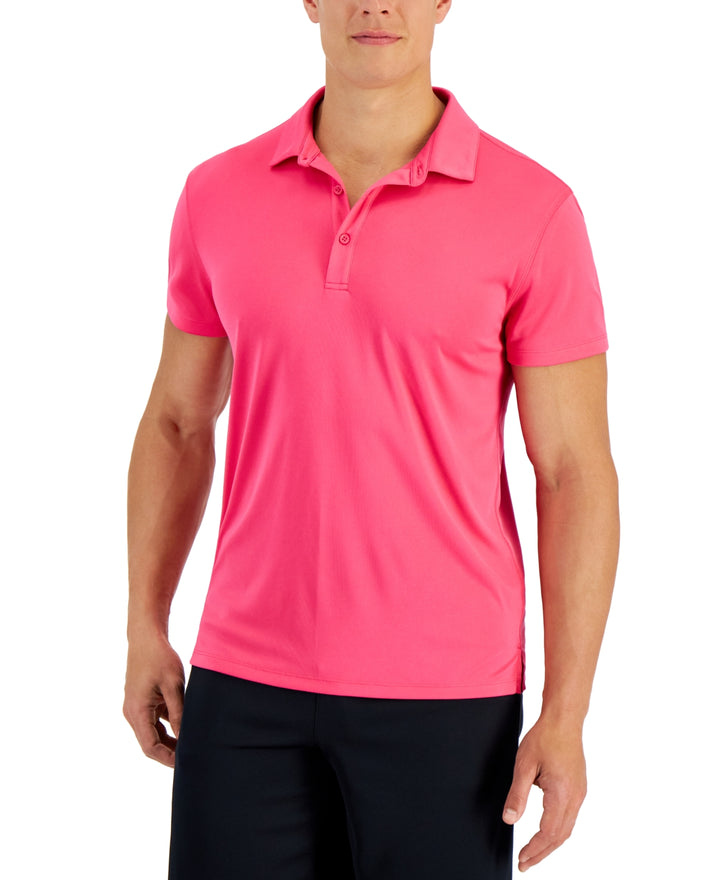 ID Ideology Men's Interlock Performance Polo Shirt Pink Size XX-Large