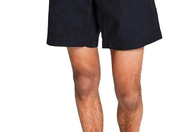 INC International Concepts Men's Chambray 7 Inseam Flat Front Shorts Black Size 34
