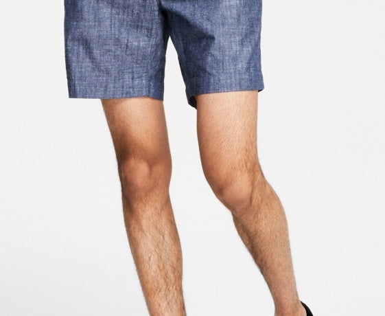 INC International Concepts Men's Chambray Shorts Blue Size 32