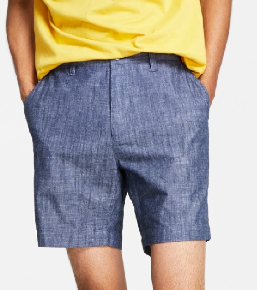 INC International Concepts Men's Chambray Shorts Blue Size 36