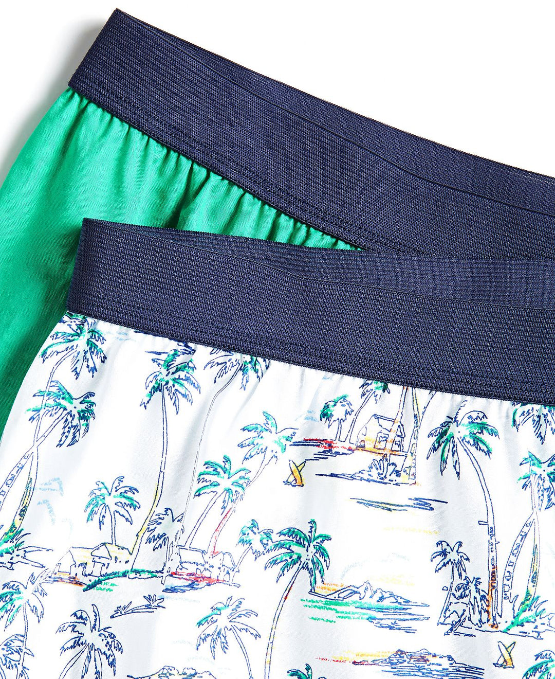 Club Room Men's 2 Pk Tropical & Solid Boxer Shorts Green