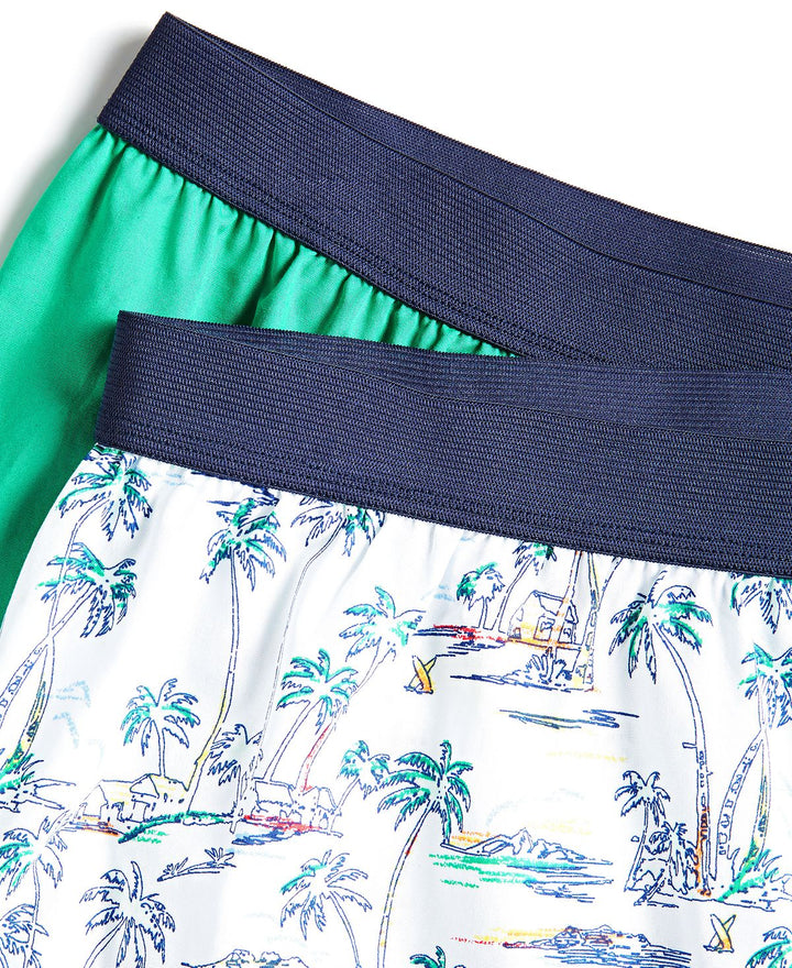 Club Room Men's 2 Pk Tropical & Solid Boxer Shorts White