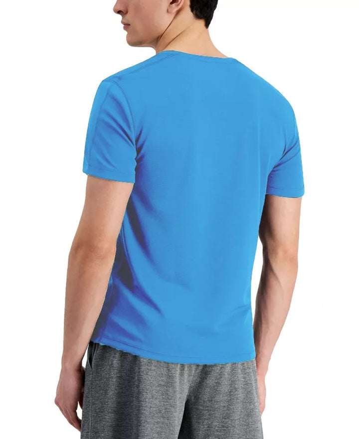 Id Ideology Men's Birdseye Mesh V-Neck T-Shirt Blue Size 3XB