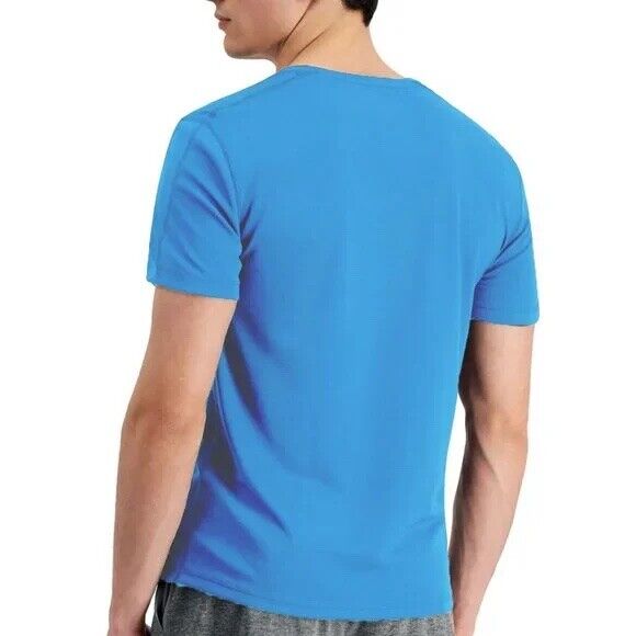 ID Ideology Men's Birdseye Mesh V Neck T Shirt Blue Size X-Large