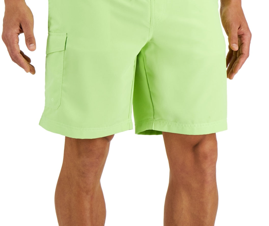 Club Room Men's Solid Quick Dry 9 Board Shorts Green Size Small
