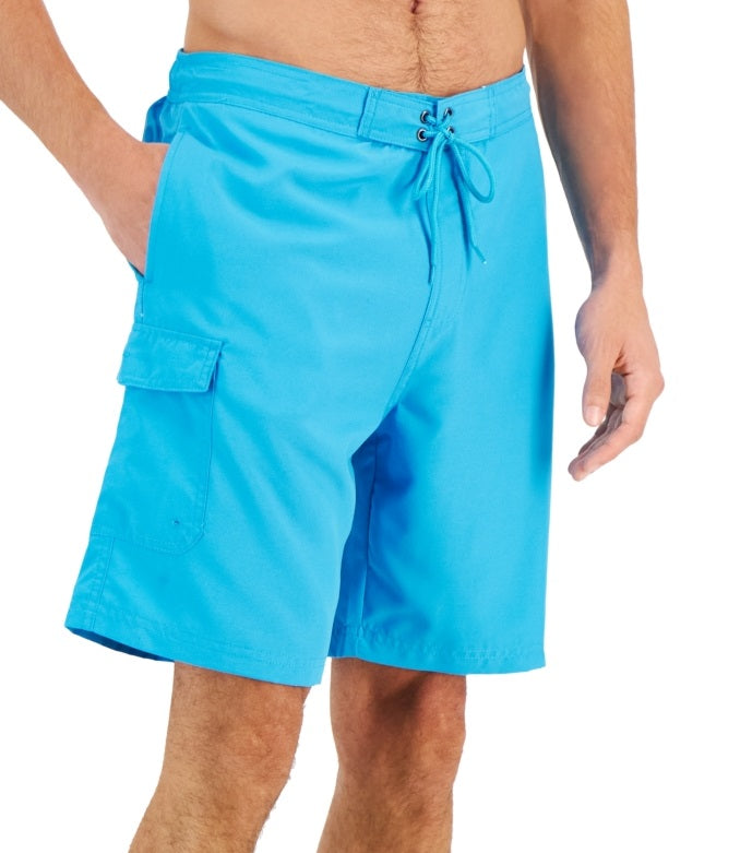 Club Room Men's Solid Quick Dry 9 Board Shorts Blue