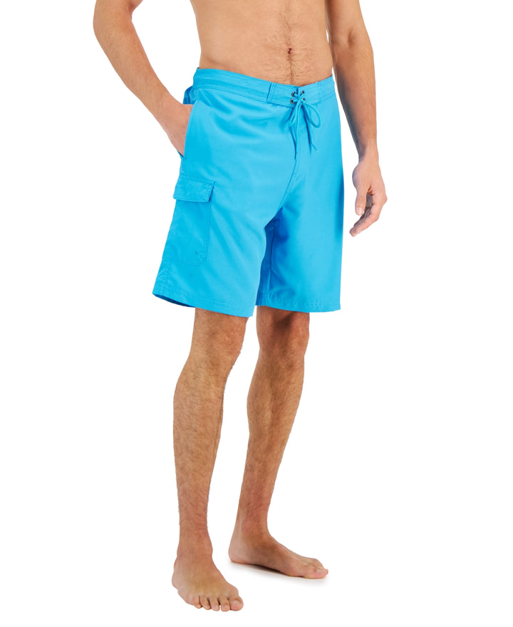 Club Room Men's Solid Quick Dry 9 Board Shorts Blue