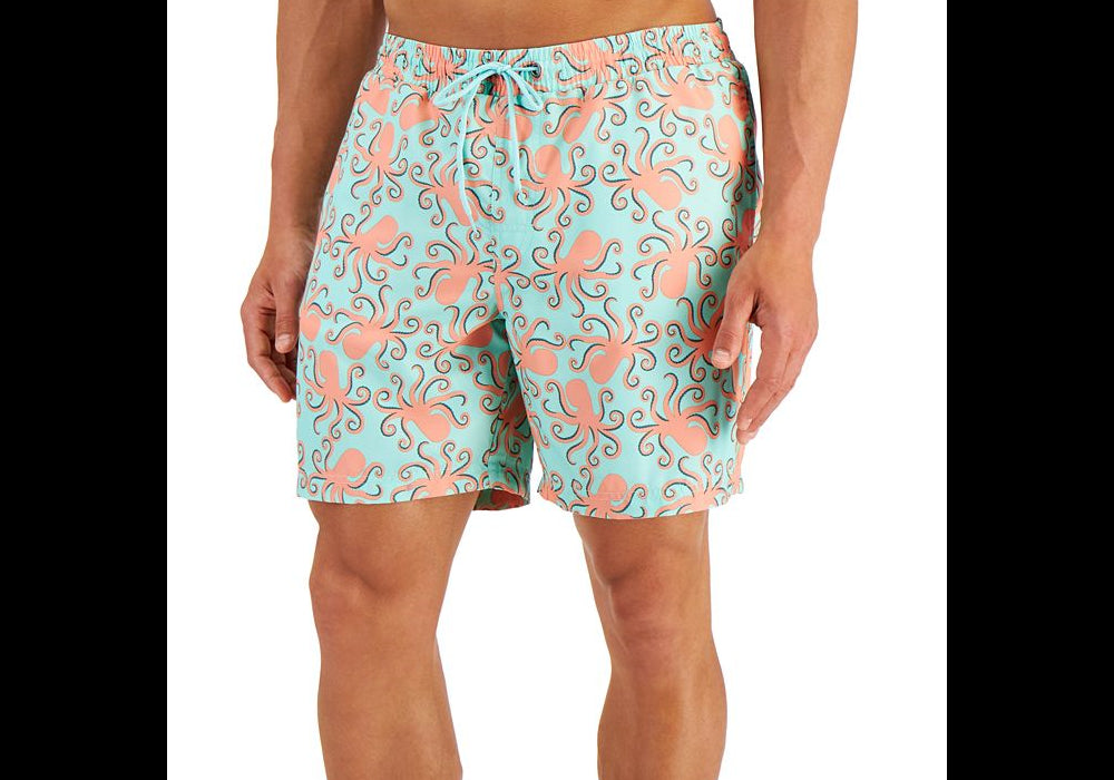 Club Room Men's Octopus Print 7 Swim Trunks Multi Size TBD