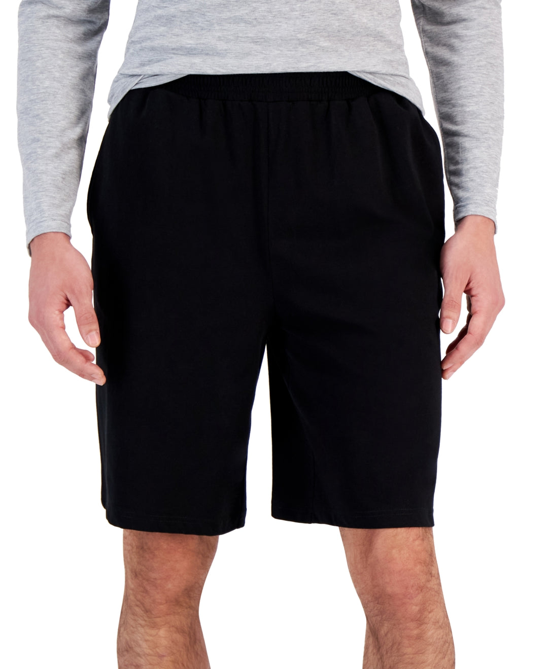 Id Ideology Men's Regular-Fit Jersey-Knit Shorts Black Size XLT