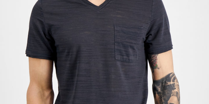INC International Concepts Men's Burnout V Neck T-Shirt Blue Size X-Small