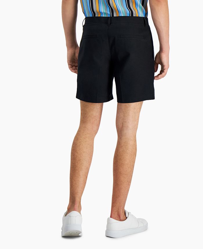 INC International Concepts Men's Lyocell 6  Inseam Flat Front Shorts Black Size 40