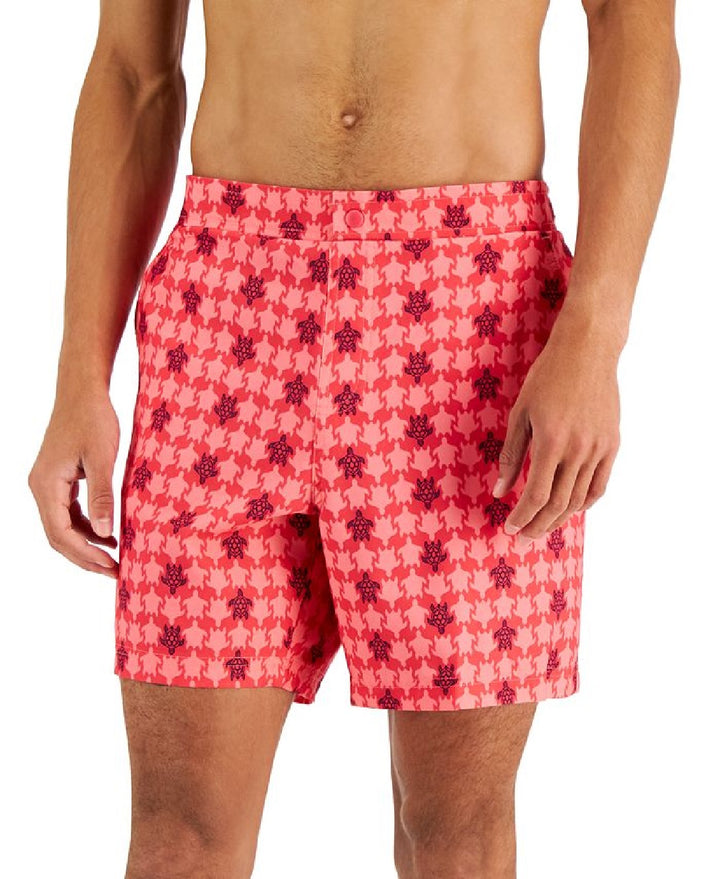 Club Room Men's Beach To Boardwalk Turtle Print Swim Shorts Pink Size XX-Large