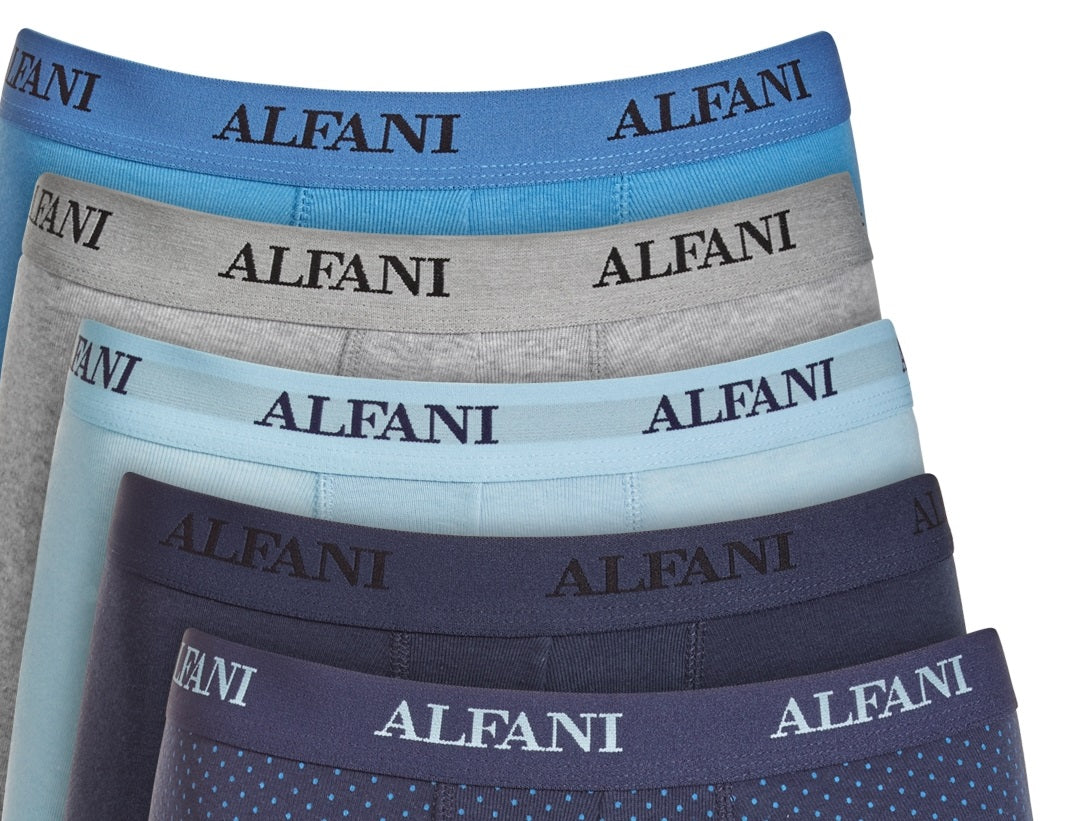 Alfani Men's 5 Pk Moisture Wicking Trunks Blue Size Large