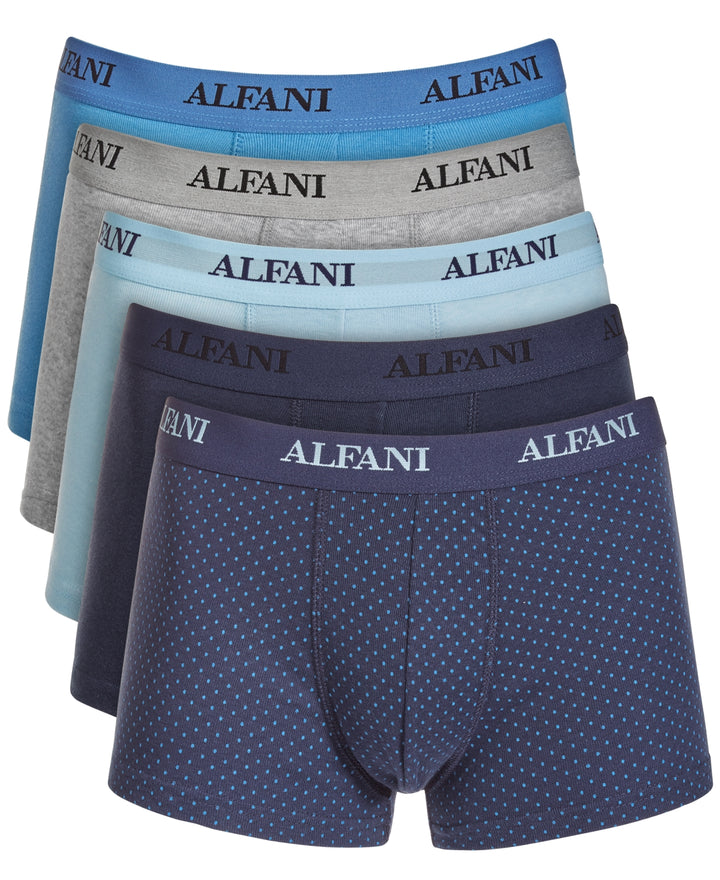 Alfani Men's 5 Pk Moisture Wicking Trunks Blue Size Large