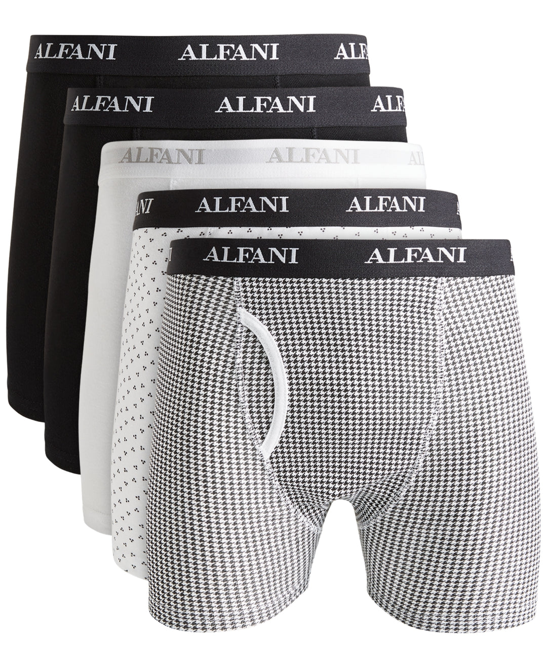 Alfani Men's 5 Pk Moisture Wicking Boxer Briefs Black Size Large