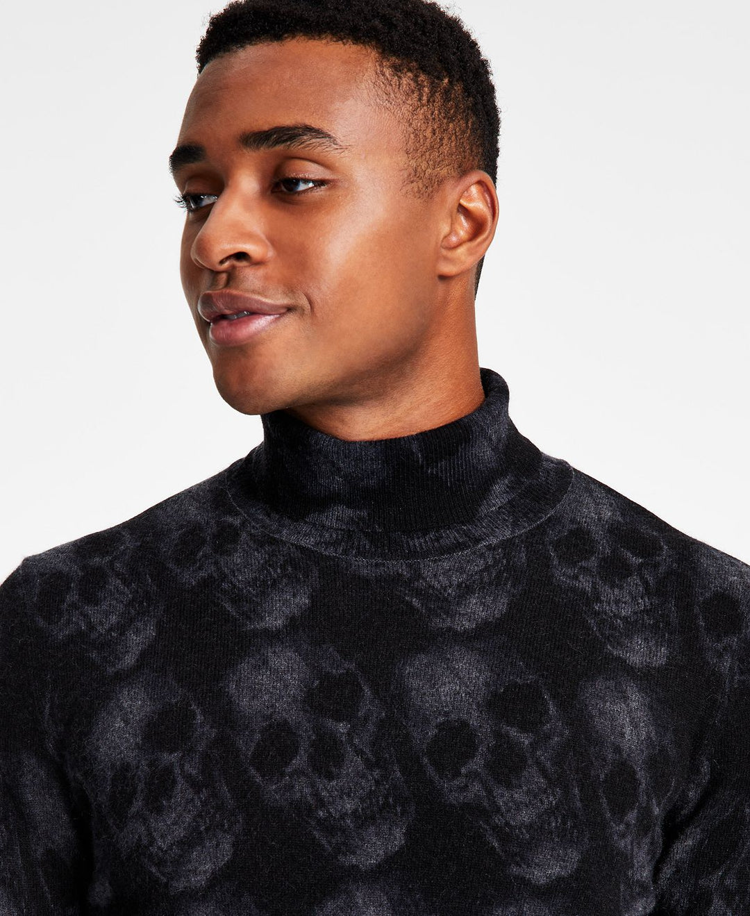 INC International Concepts Men's Billie Regular Fit Wool Turtleneck Sweater Black Size Small