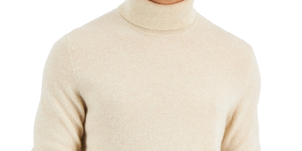 Club Room Men's Cashmere Turtleneck Sweater Beige Size Large