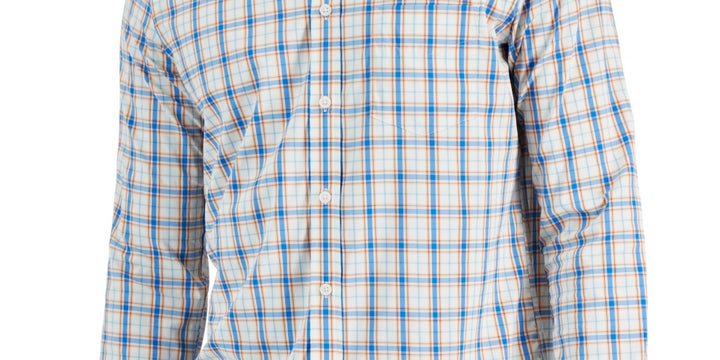 Club Room Men's Woven Collared Button Down Shirt Blue Size X-Large