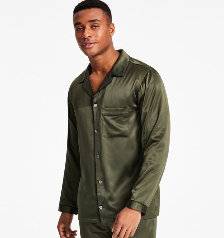 INC International Concepts Men's 2 Pc Tipped Pajama Set Green Size Large