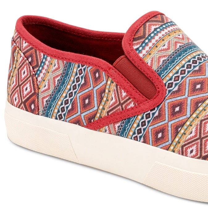 Sun + Stone Men's Reins Geo Print Slip On Sneakers Red Size 10.5M