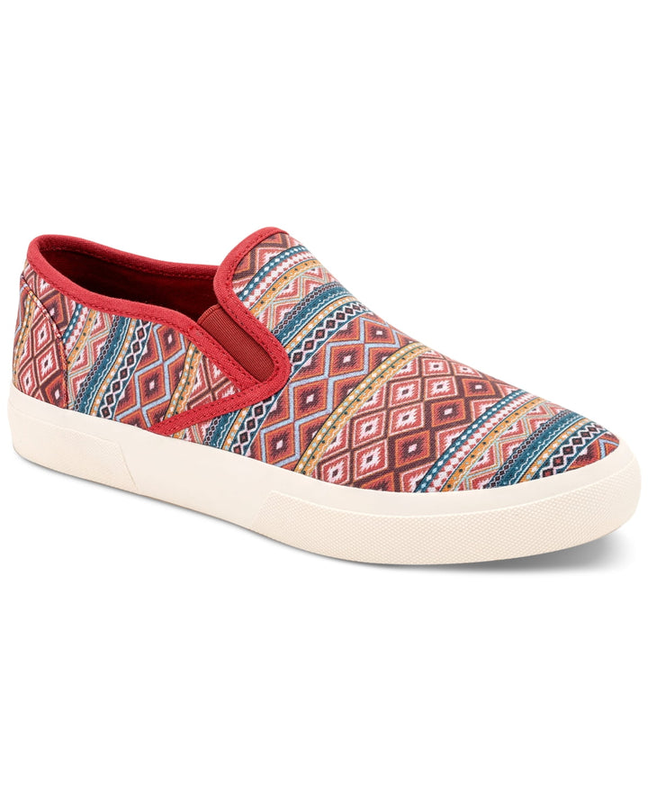 Sun + Stone Men's Reins Geo Print Slip On Sneakers Red Size 10.5M