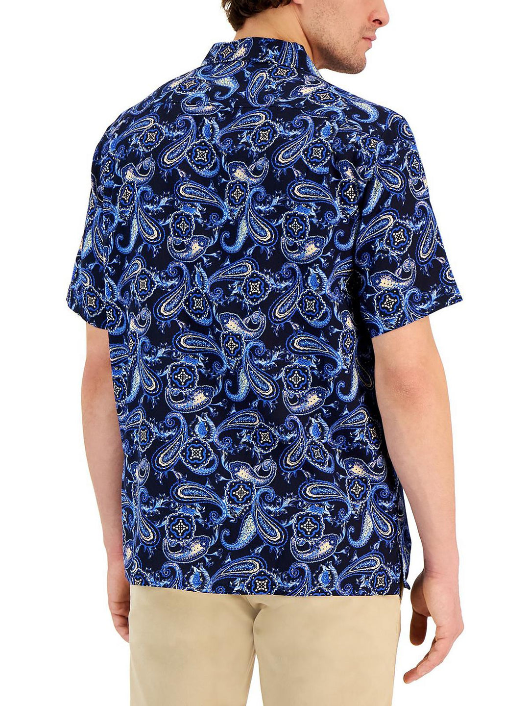 Club Room Men's Paisley Medallion Shirt Blue Size Small