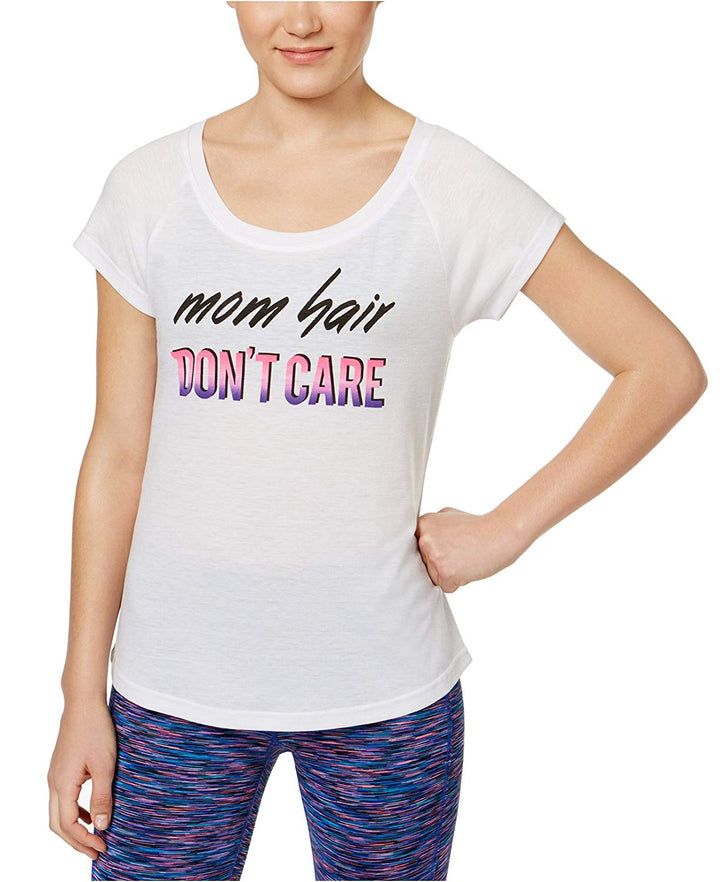 Ideology Women's Mom Hair Don't Care Slogan Athletic Fitness T-Shirt