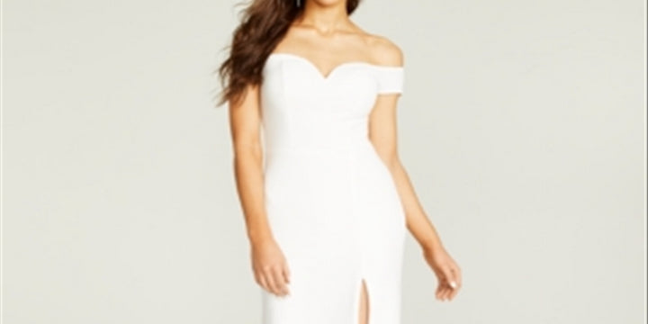 B Darlin Junior's Off The Shoulder Gown White Size 11-12